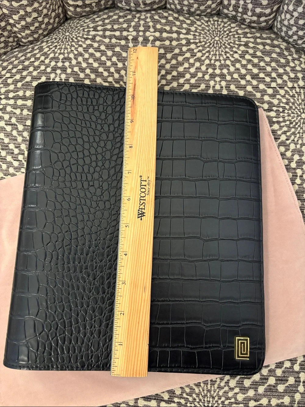 Notiq CLASSIC Sz Midi Desk Folio Agenda Classic 9-Disc Planner Cover Black Croc